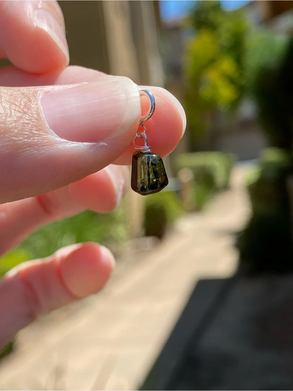 Natural Moldavite Charm or Tektite Pendant | Crystal Collector | S925